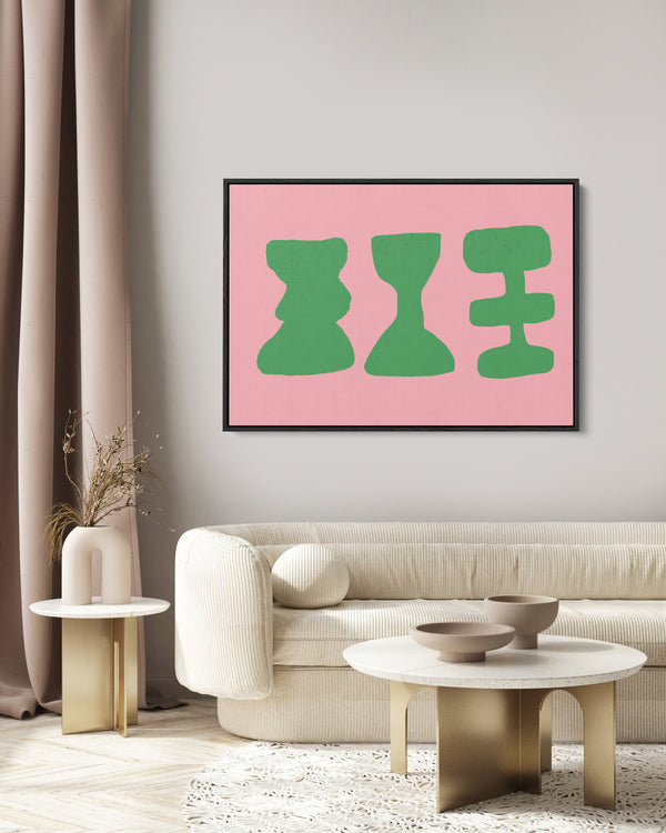 Motif Pink Framed Canvas